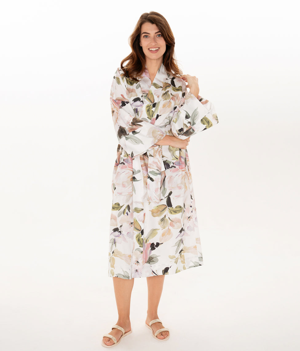 Satino chalatas kimono Harmony (marga), 2 nuotrauka