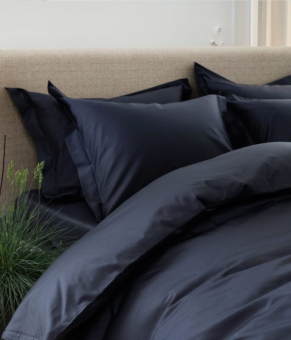 Satino patalynės komplektas Solid Anthracite (antracito), 4 nuotrauka