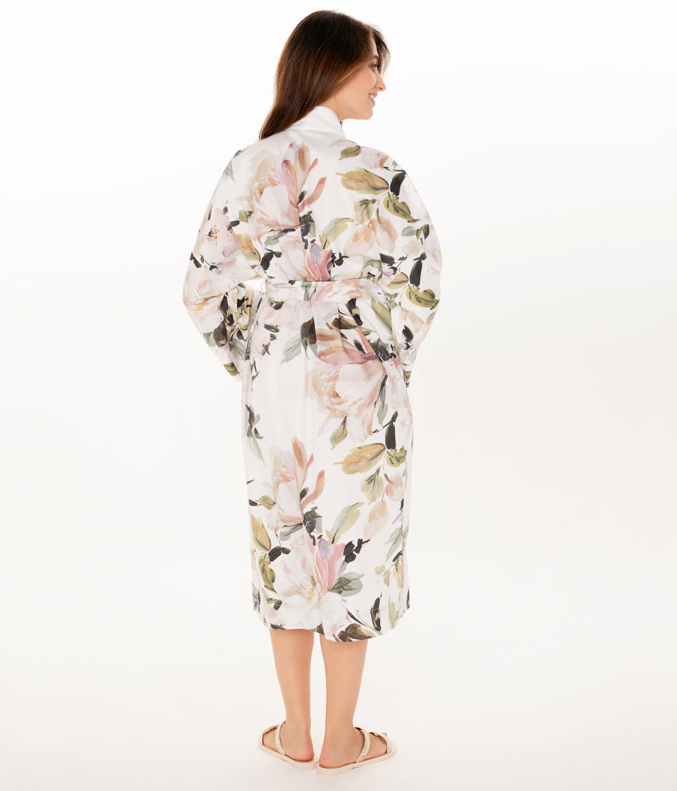 Satino chalatas kimono Harmony (marga)