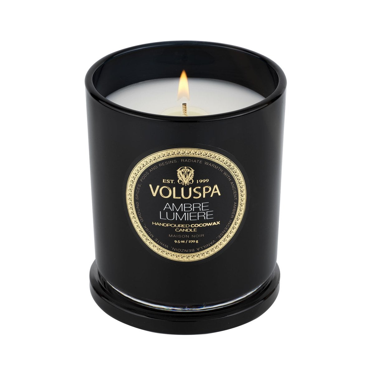 Voluspa didelė žvakė stikle Ambra Lumiere, 5 nuotrauka