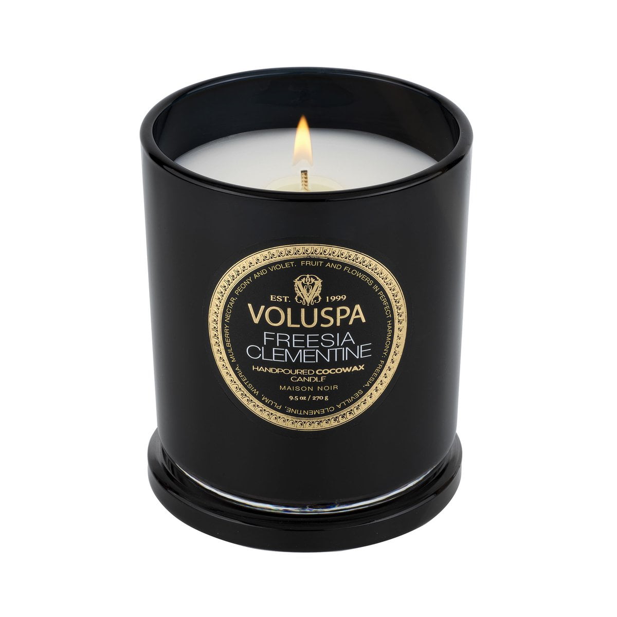 Voluspa didelė žvakė stikle Freesia Clementine, 5 nuotrauka