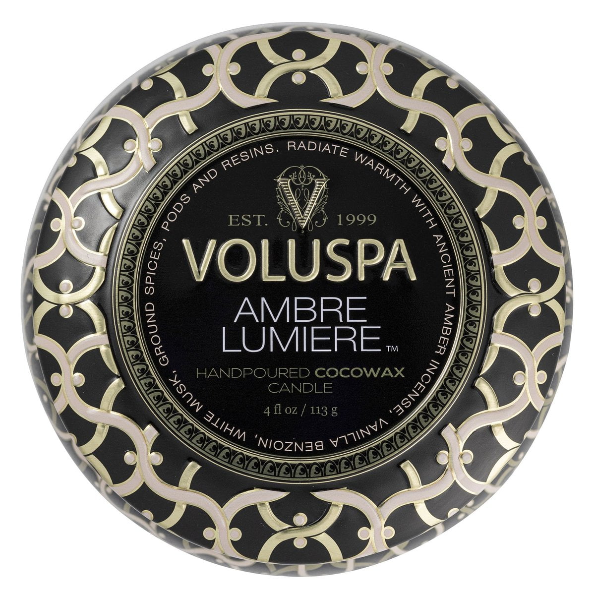 Voluspa maža žvakė metale Ambra Lumiere, 4 nuotrauka