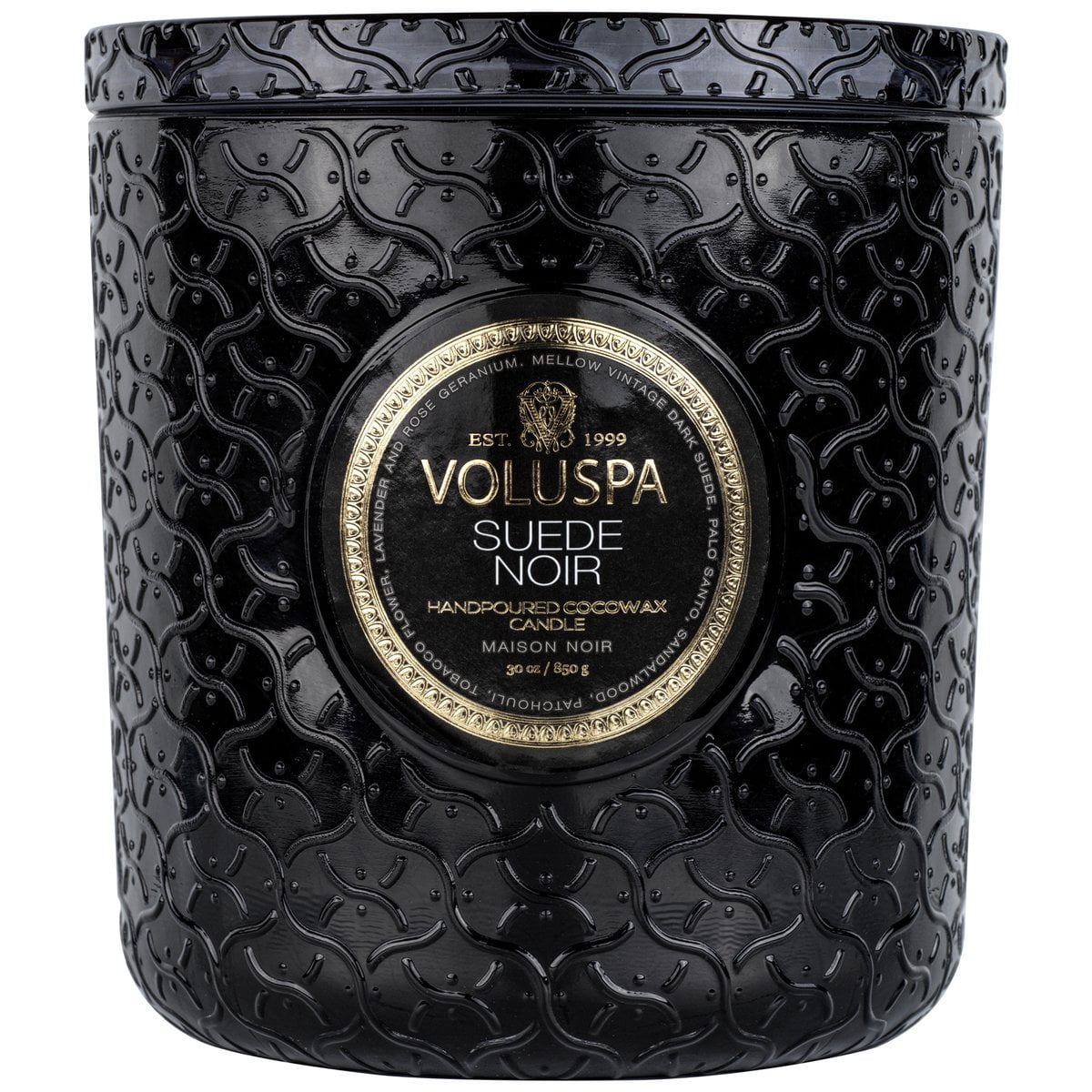 Voluspa didelė žvakė Suede Noir, 4 nuotrauka
