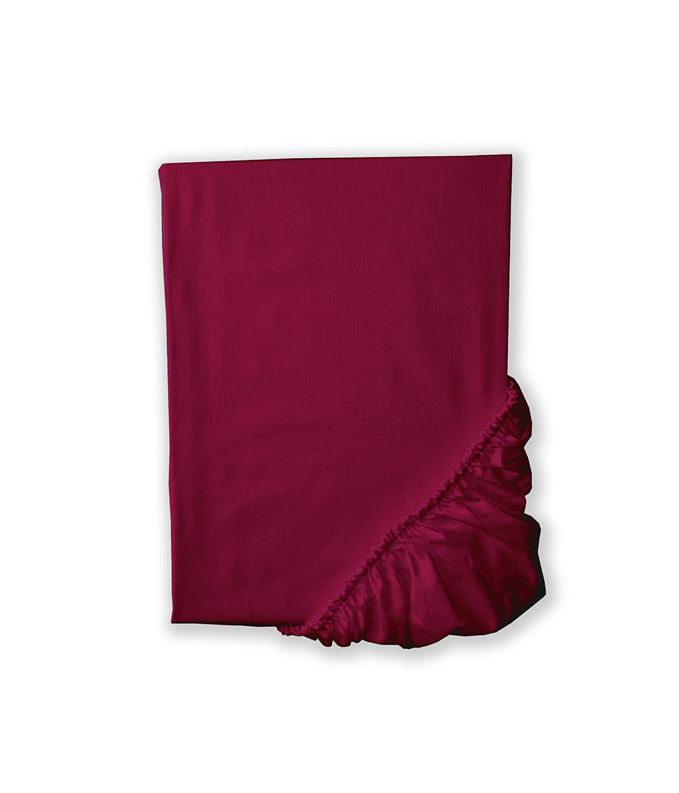 Satino paklodė su guma Solid Burgundy (burgundiška)