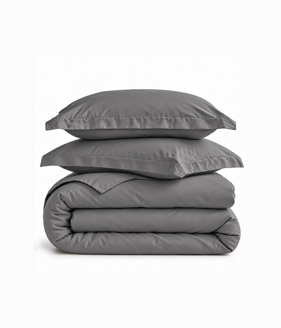 Satino patalynės komplektas Solid Dark Grey