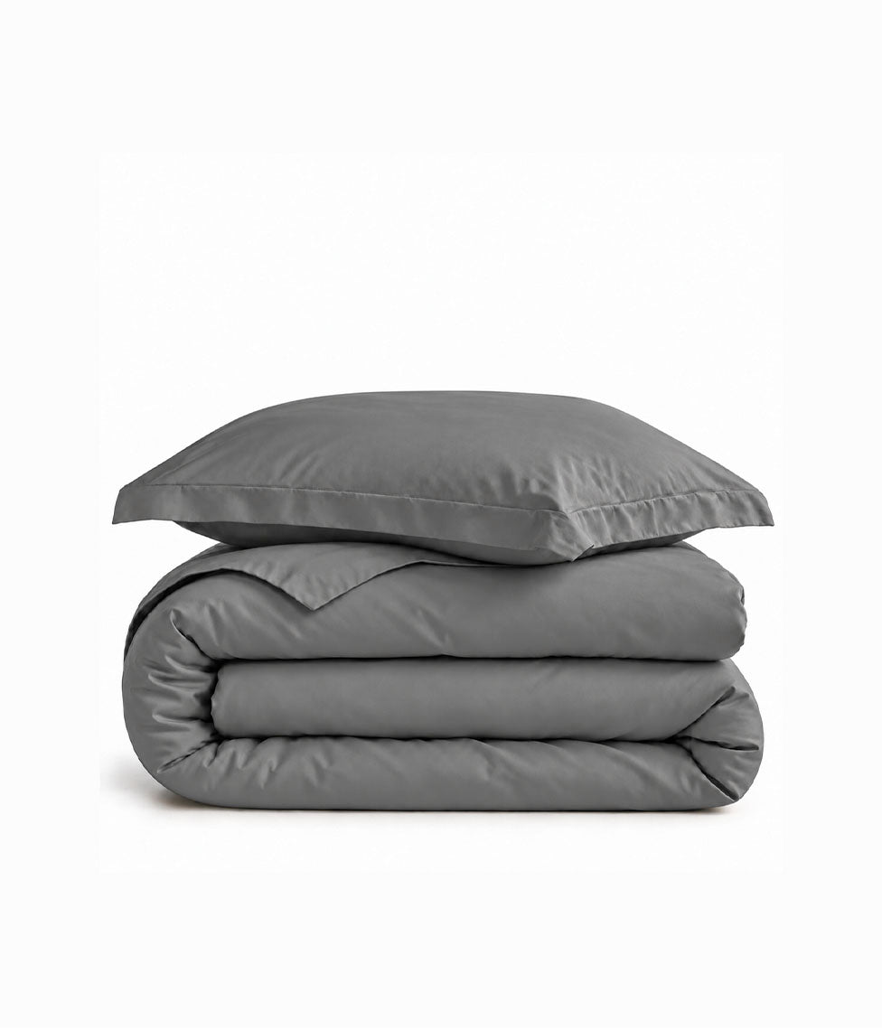 Satino patalynės komplektas Solid Dark Grey