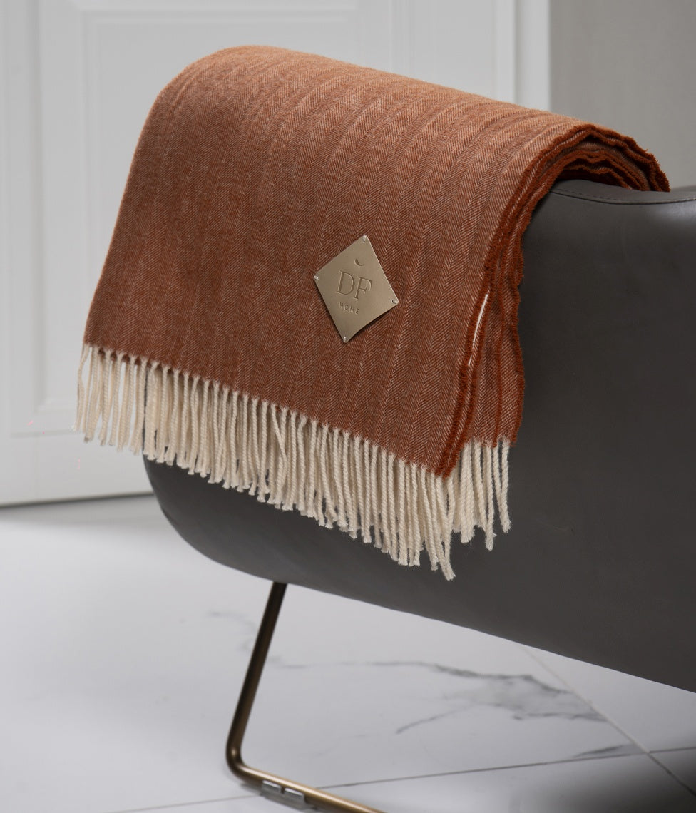 Pledas KASHWOOL Dark Orange 130x180cm, 5 nuotrauka