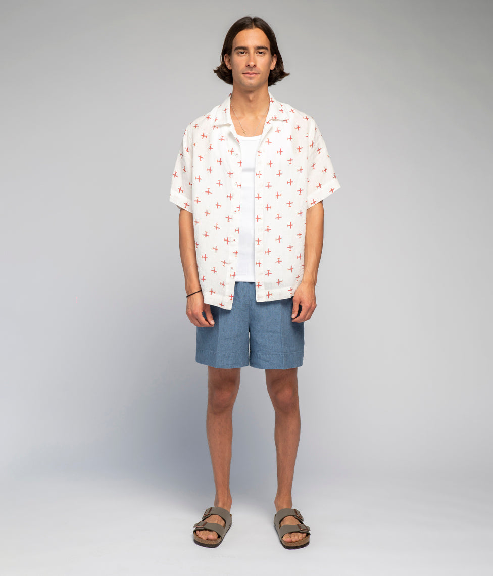 Lininiai marškiniai Airplane - Agnė Kišonaitė (Unisex) (marga), 3 nuotrauka
