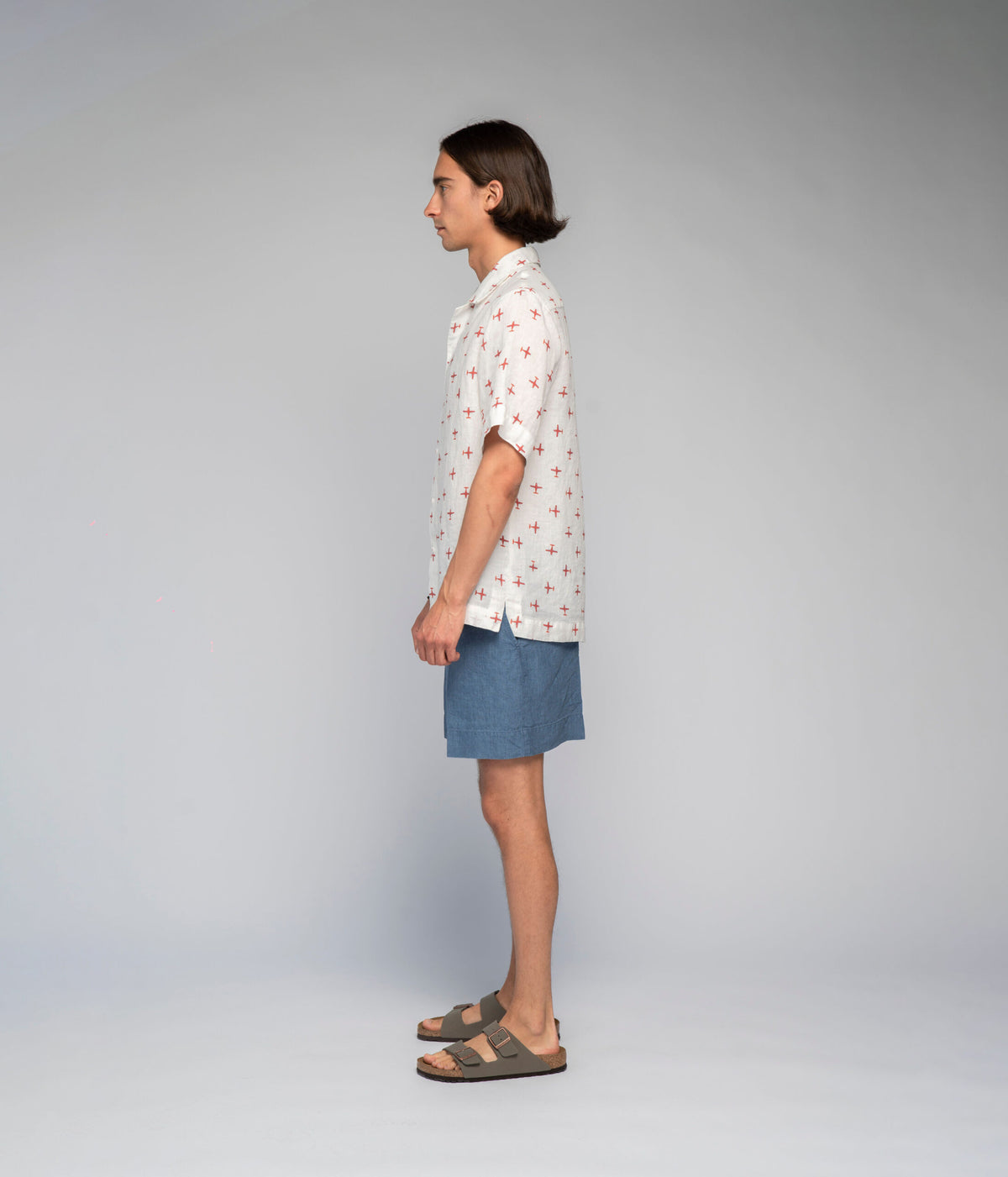 Lininiai marškiniai Airplane - Agnė Kišonaitė (Unisex) (marga), 6 nuotrauka
