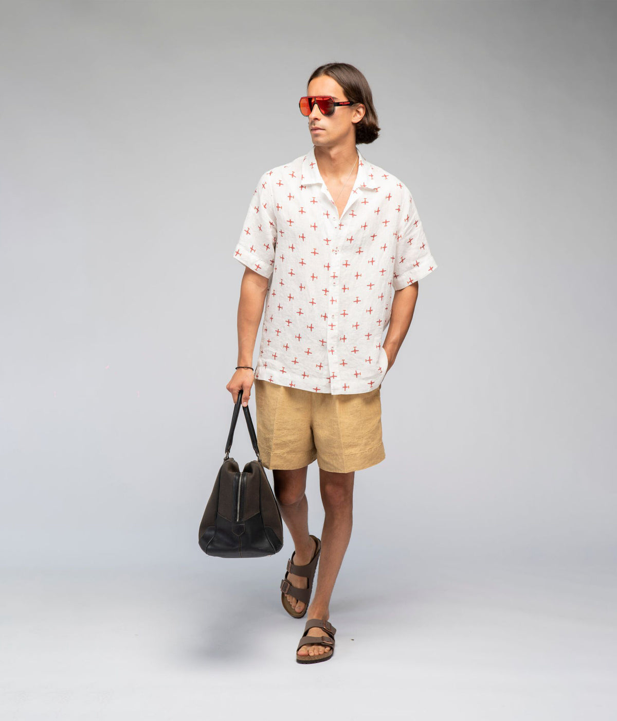 Lininiai marškiniai Airplane - Agnė Kišonaitė (Unisex) (marga), 5 nuotrauka
