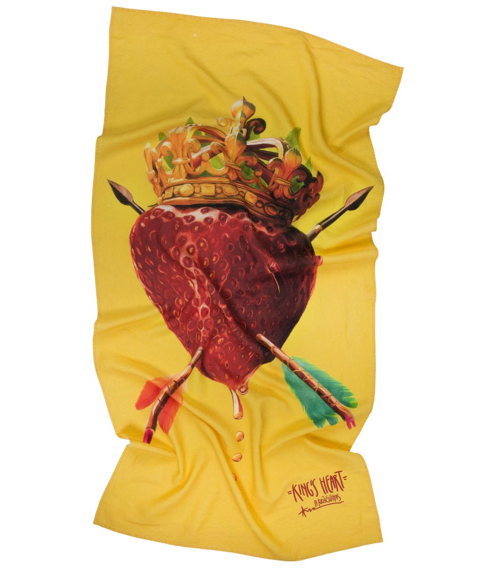 Lininis paplūdimio rankšluostis King's Heart - Algis Kriščiūnas - 100x180cm (marga)