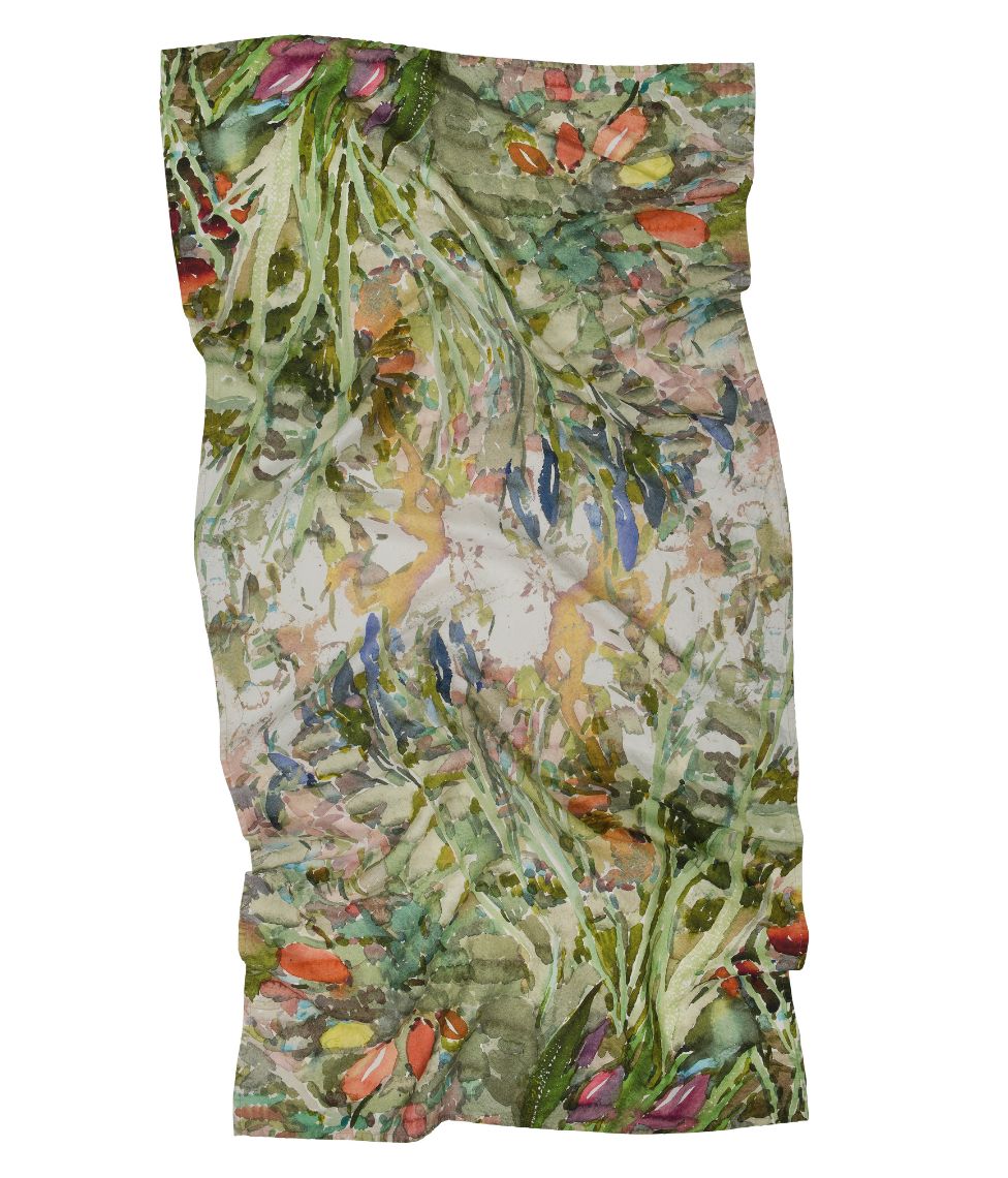 Lininis paplūdimio rankšluostis Lea - Ramunė Kmieliauskaitė - 100x180cm (marga)