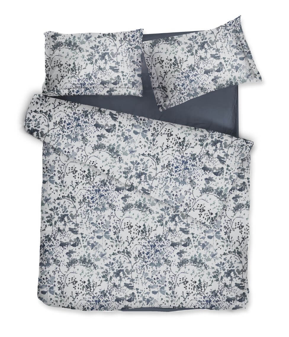 Satino patalynės komplektas Silky Poems Grey (pilka), 2 nuotrauka