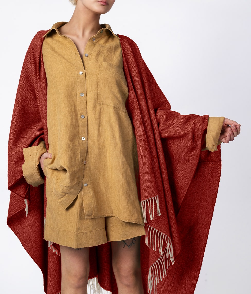 Pončas Kashwool Red Glow (vario), 2 nuotrauka