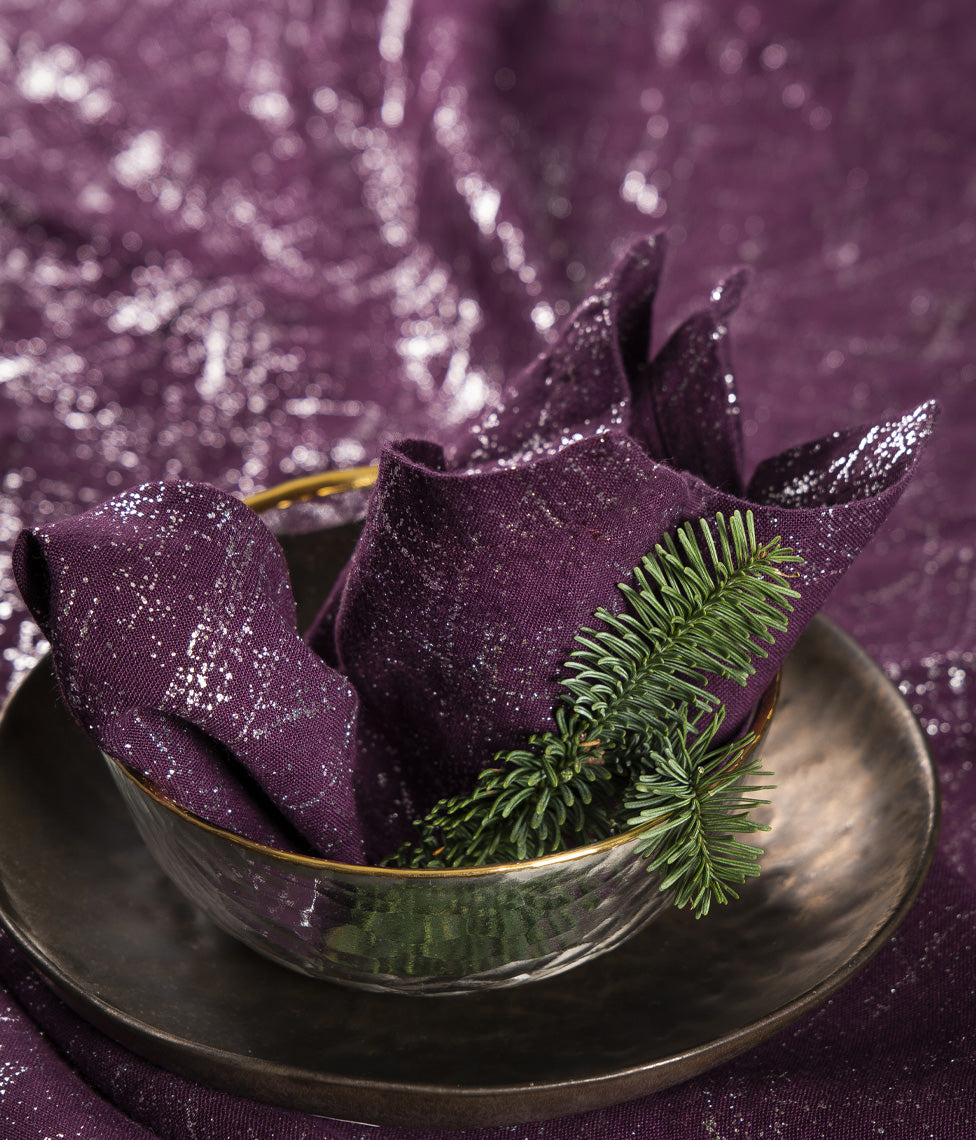 Stalo servetėlė Frost Eggplant Silver (baklažano), 4 nuotrauka
