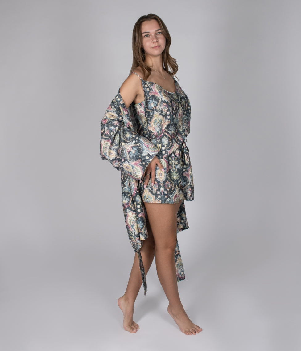 Trumpas Kimono Chalatas Heritage Rustic (marga), 2 nuotrauka