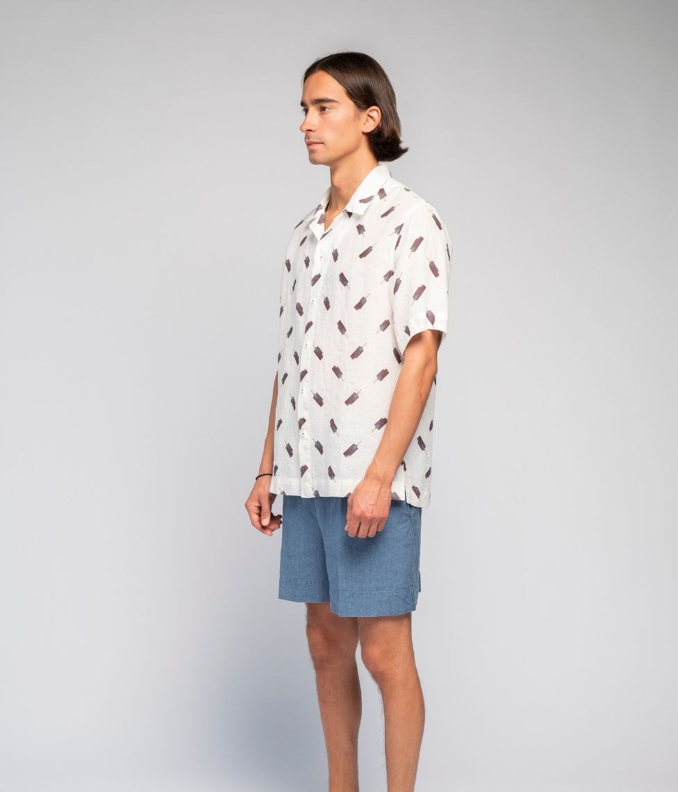 Lininiai marškiniai Ice - Agnė Kišonaitė (Unisex) (marga), 5 nuotrauka