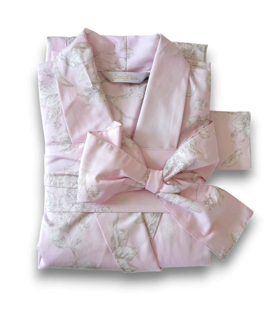 Klasikinis satino chalatas Eden Primrose Pink (rausva), 7 nuotrauka