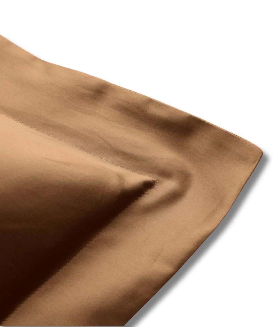 Satino pagalvės užvalkalas Solid Toffee (ruda), 2 nuotrauka