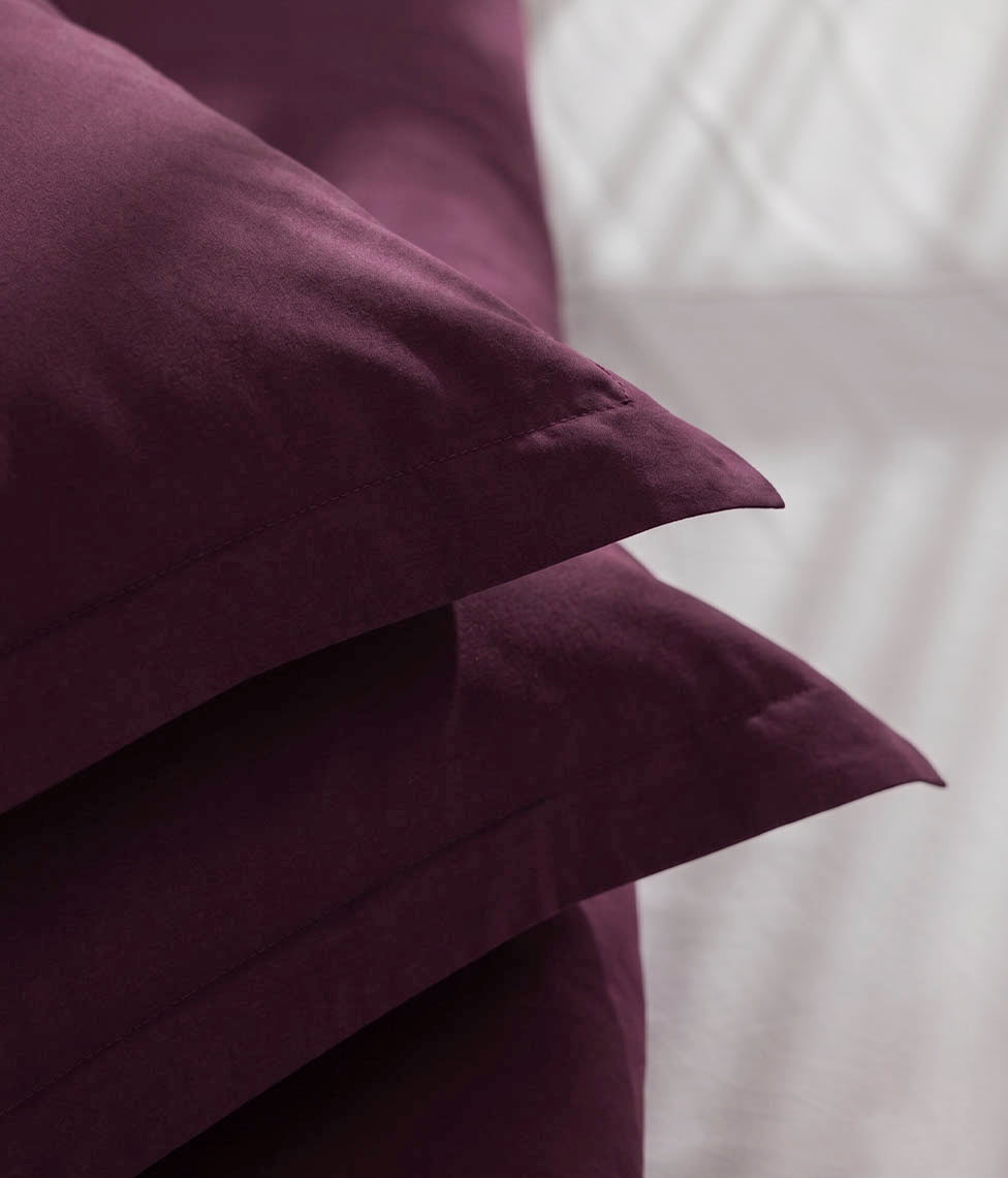 Satino pagalvės užvalkalas Oxford Solid Elderberry