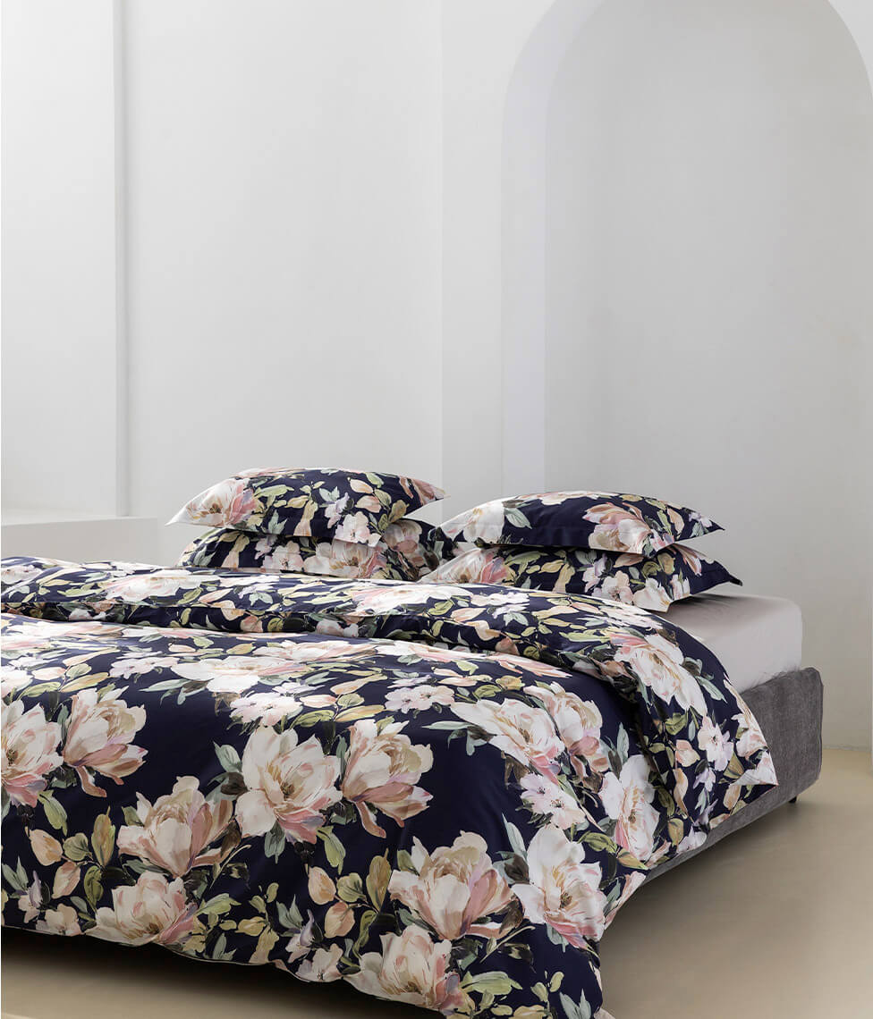 Satino patalynės komplektas Harmony Dark Blue (marga, tamsiai mėlyna), 2 nuotrauka