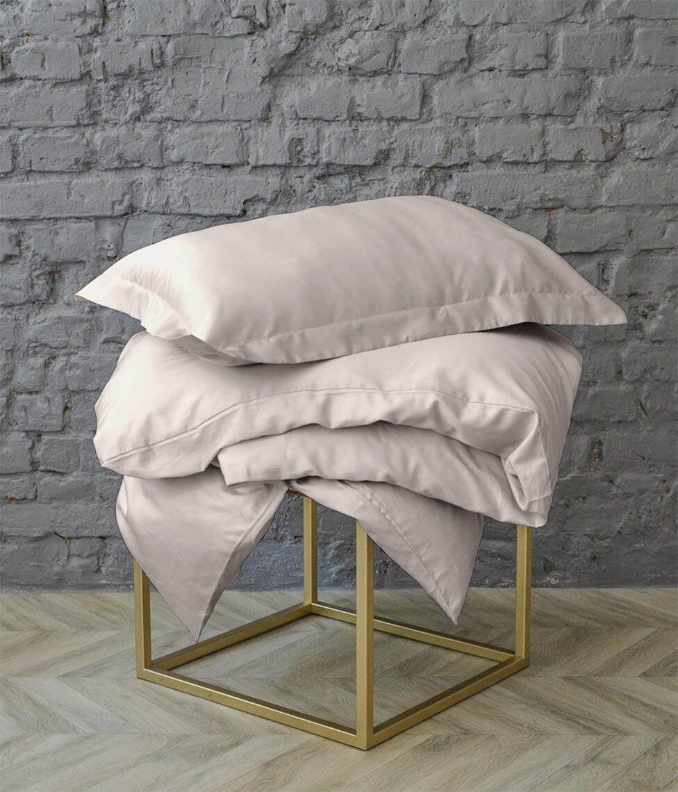 Satino patalynės komplektas Solid Ivory (dramblio kaulo), 2 nuotrauka