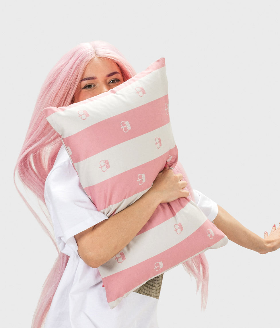 Satino pagalvės užvalkalas Slapta Meilė Jūsų Didenybei Pink (balta, rausva), 2 nuotrauka