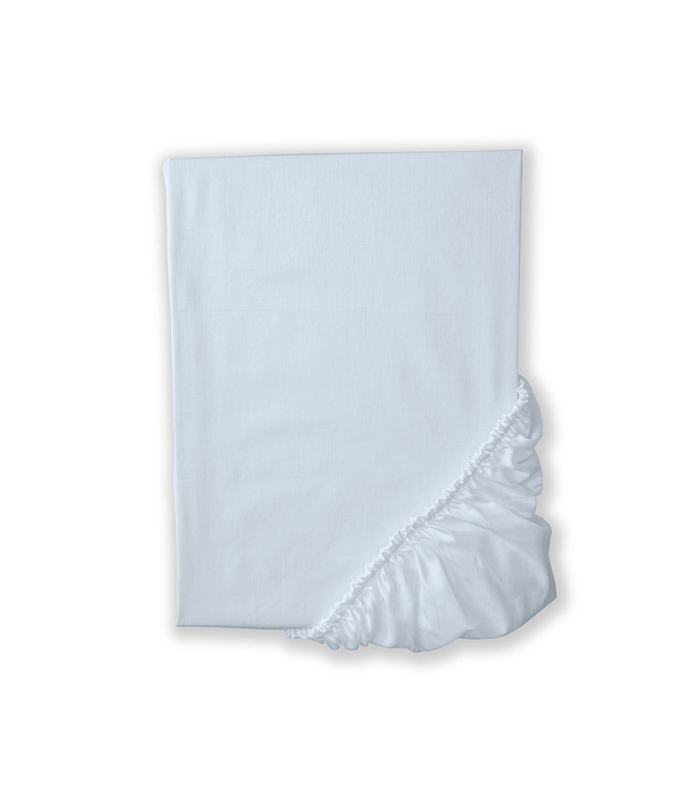 Satino paklodė su guma Solid Light Blue (šviesiai mėlyna)