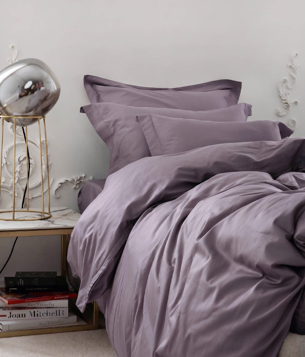 Satino patalynės komplektas Solid Lavender (levandų, violetinė)