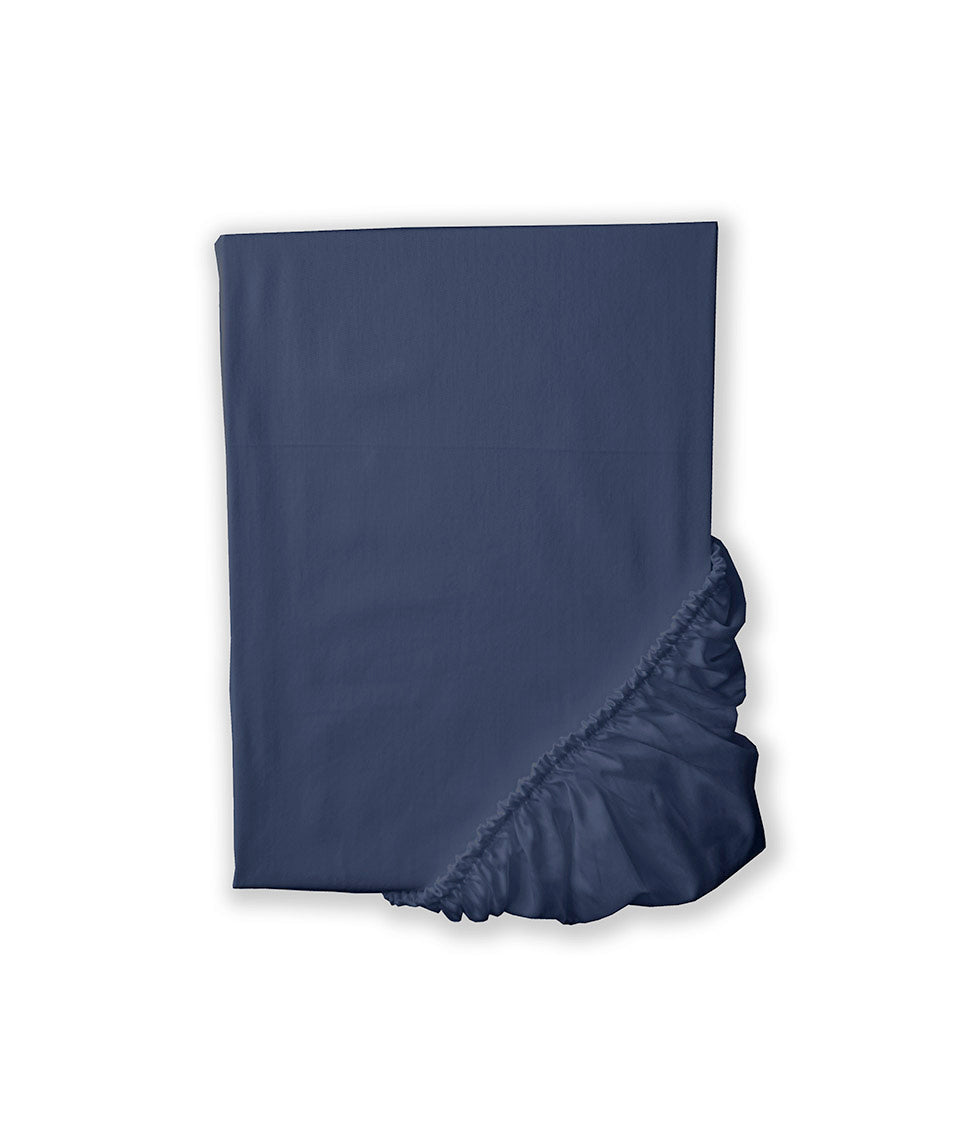 Satino paklodė su guma Solid Oxford Blue (mėlyna)