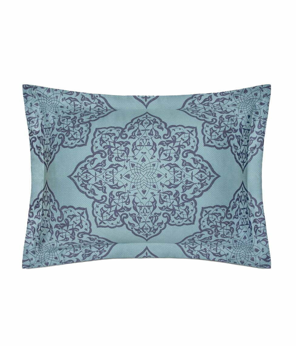 Satino pagalvės užvalkalas Mandala Emerald (marga)
