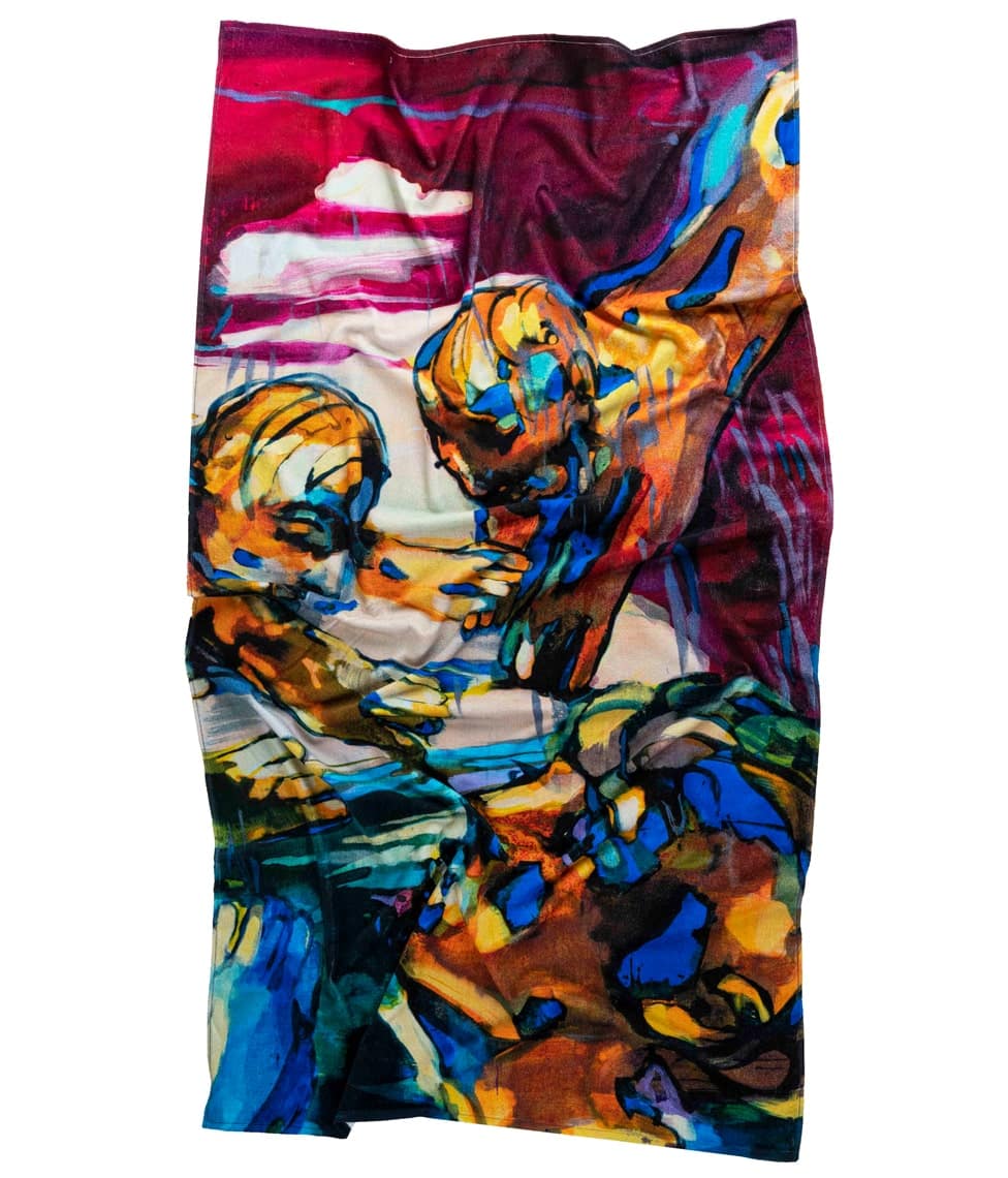 Medvilninis paplūdimio rankšluostis View Red - Vilmantas Marcinkevičius - 100x180cm (marga)