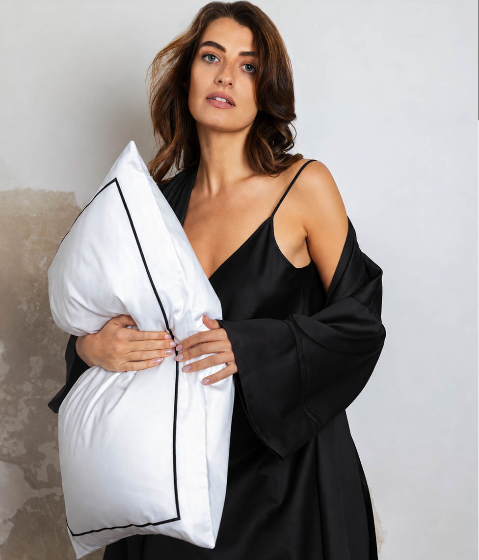 Satino chalatas kimono Solid Storm