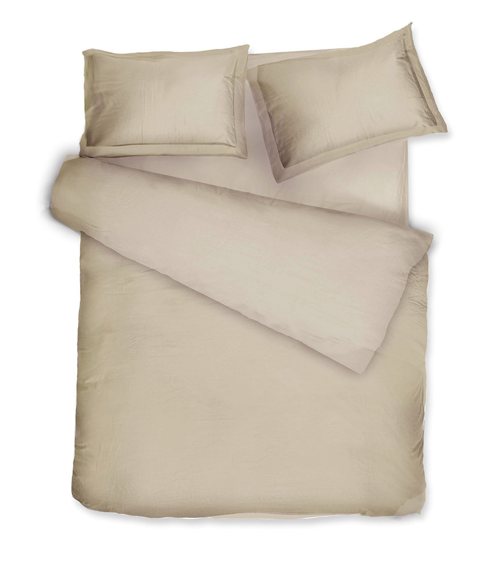 Satino patalynės komplektas Solid Sand (smėlio), 2 nuotrauka