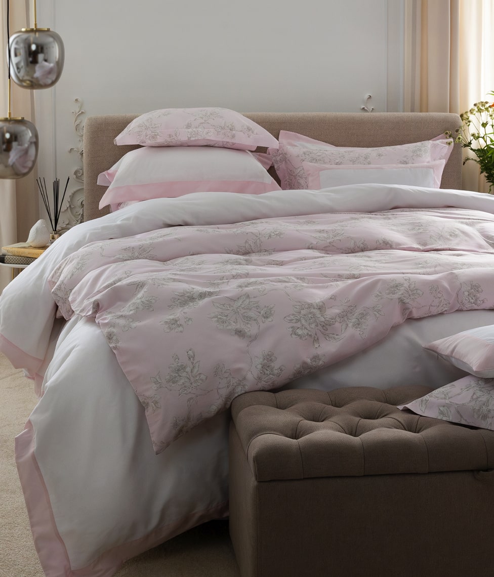 Satino patalynės komplektas Eden Primrose Pink (rausva), 7 nuotrauka