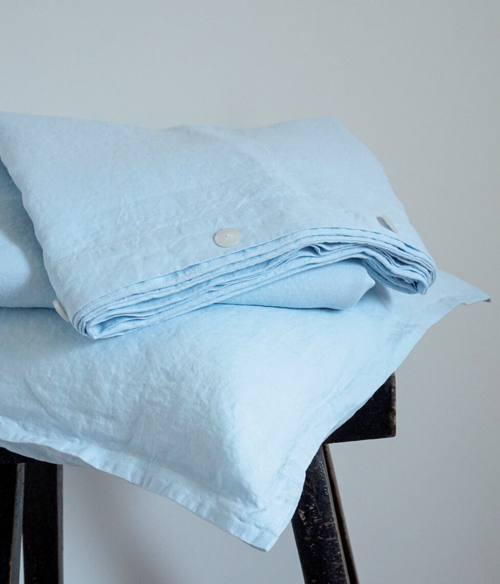 Lino patalynės komplektas Casual Sky Blue (šviesiai mėlyna)