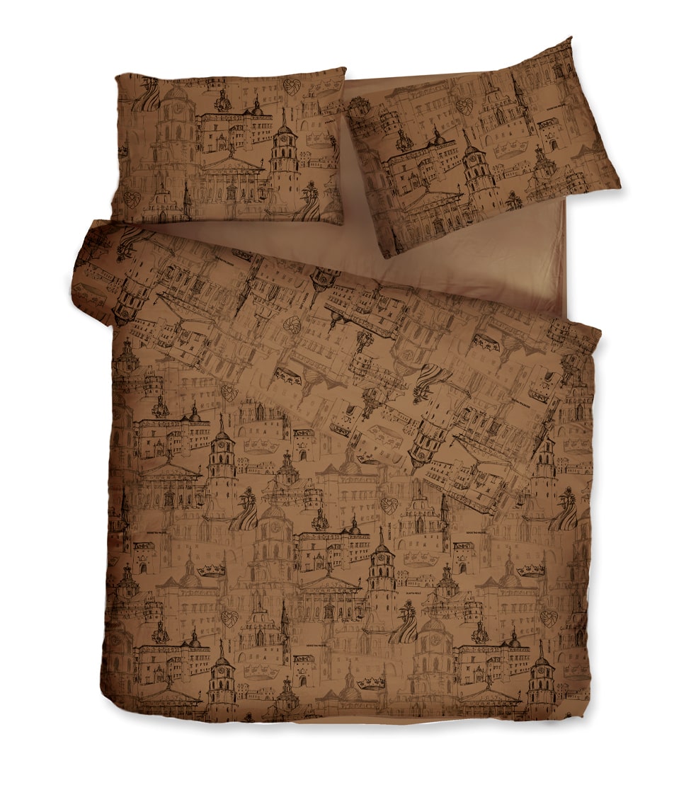 Satino patalynės komplektas Slapta Meilė Love Story of Royal Vilnius Cinnamonn (cinamono)