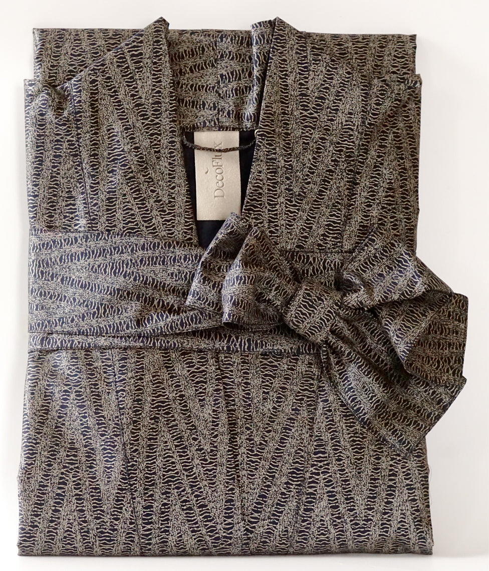 Chalatas kimono Twist Dark (marga, mėlyna), 3 nuotrauka