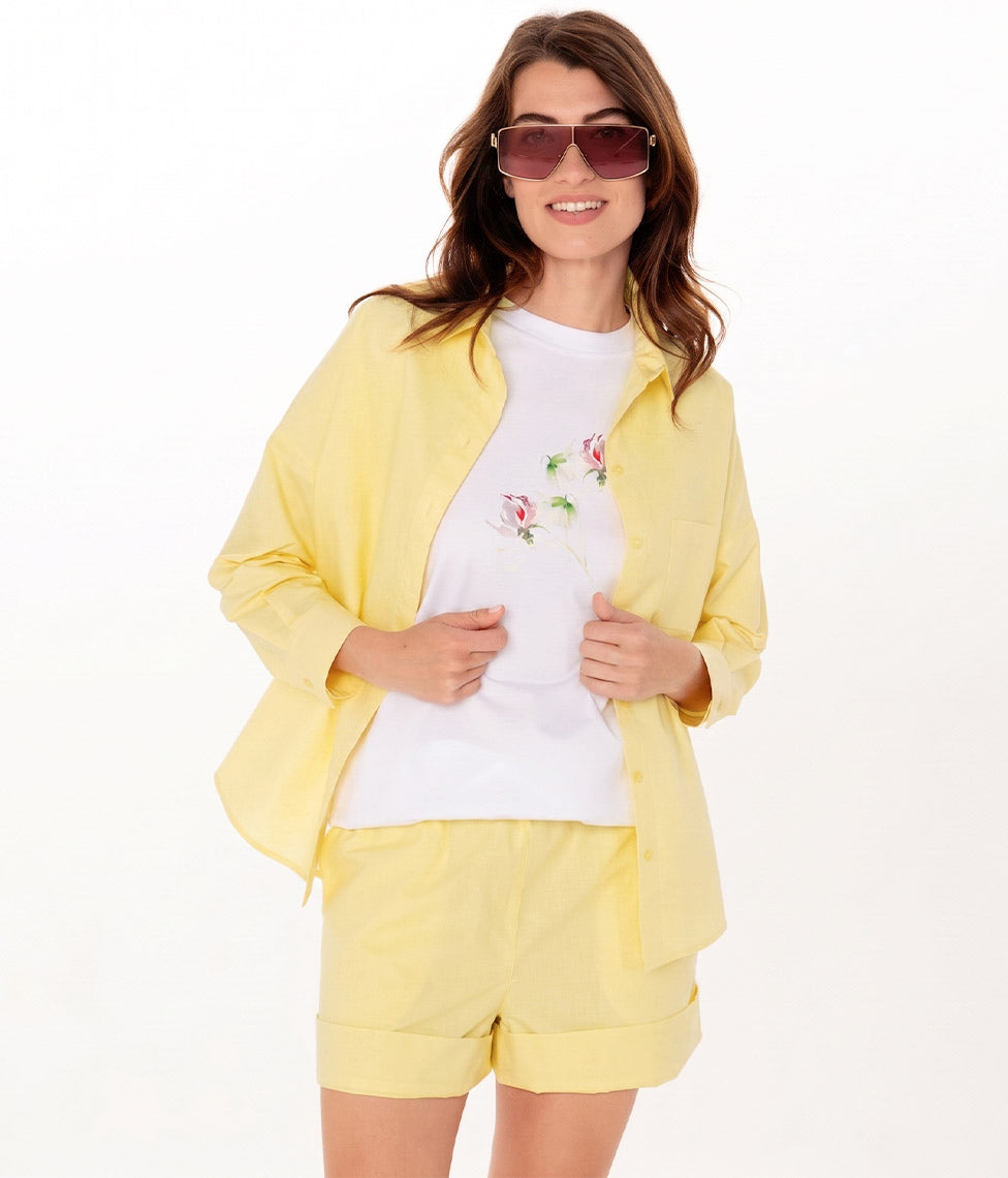 Perkelio Šortai Solid Yellow (geltona), 7 nuotrauka