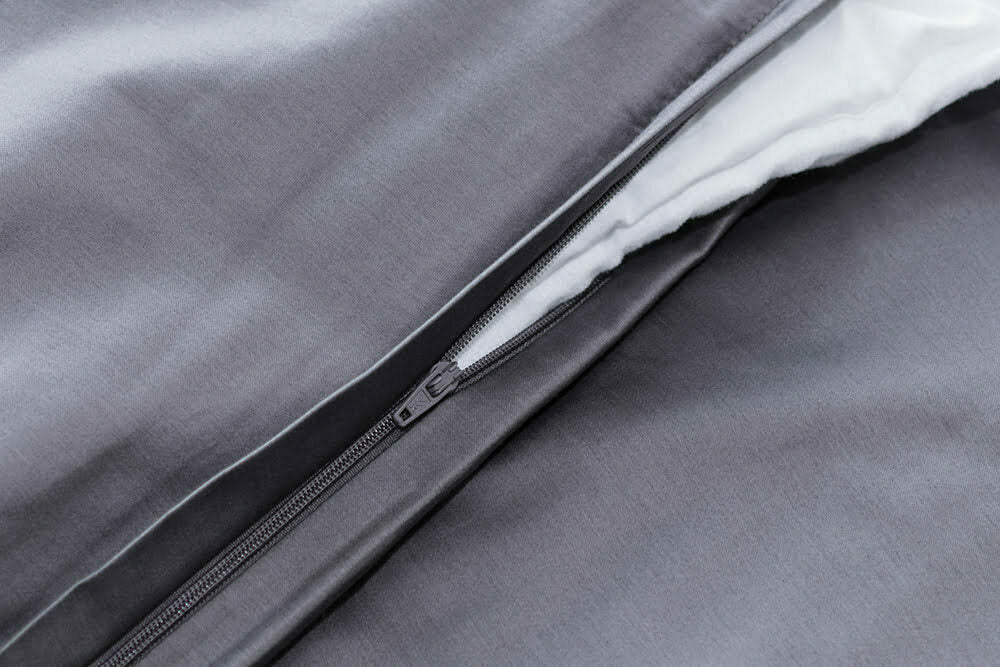 Satino patalynės komplektas Solid Black Sand (juodo smėlio), 6 nuotrauka