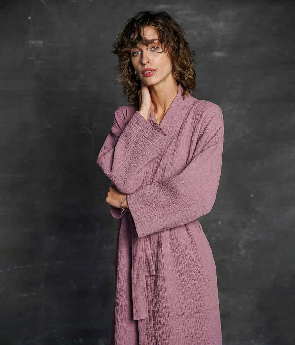 Medvilninis chalatas Orion Clay (molio)