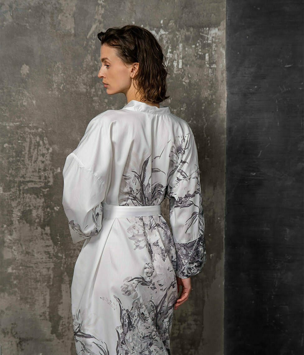 Chalatas kimono Floral Sense Monochromia (marga), 2 nuotrauka