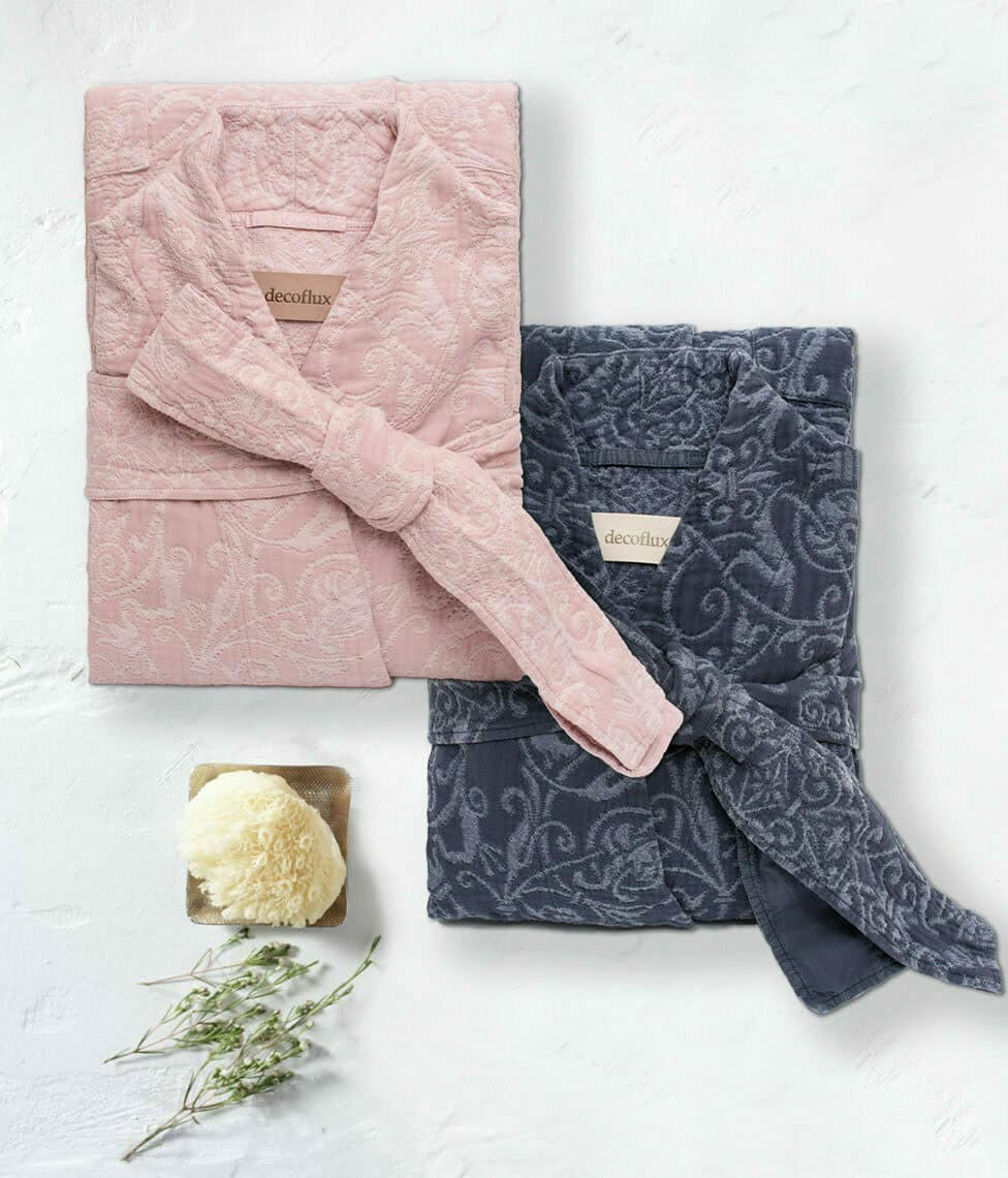 Medvilninis chalatas Versailles Angel Pink (rausva), 2 nuotrauka