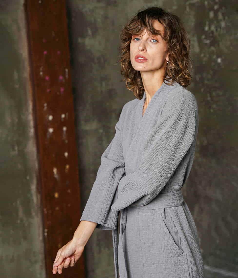 Medvilninis chalatas Orion Slate (pilka)