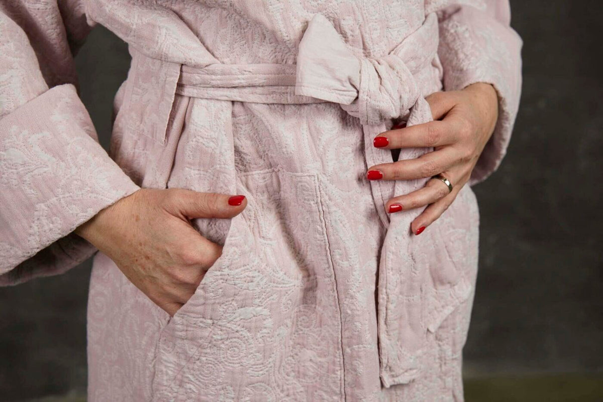 Medvilninis chalatas Versailles Angel Pink (rausva), 3 nuotrauka