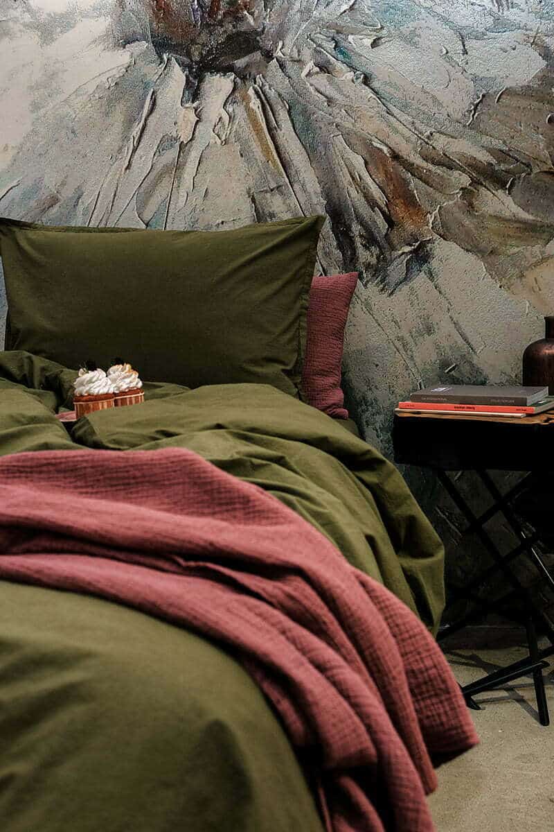 Perkelio paklodė su guma Moss (žalia), 2 nuotrauka
