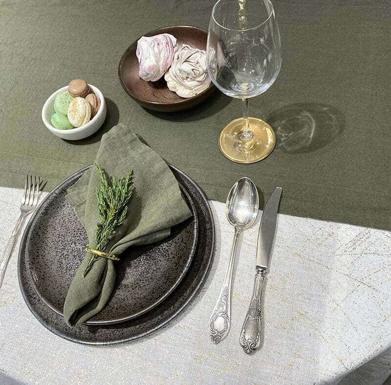Lininis stalo takelis Moss (samanų), 7 nuotrauka