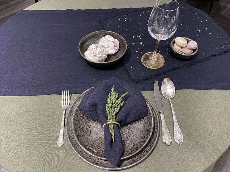Lininis stalo takelis Indigo (mėlyna), 5 nuotrauka