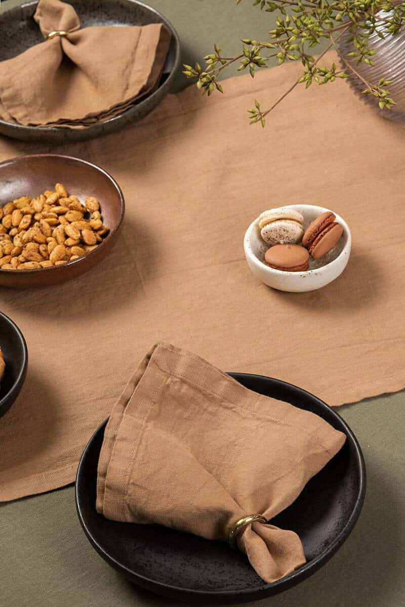 Lininė stalo servetėlė Cinnamon (cinamono), 4 nuotrauka
