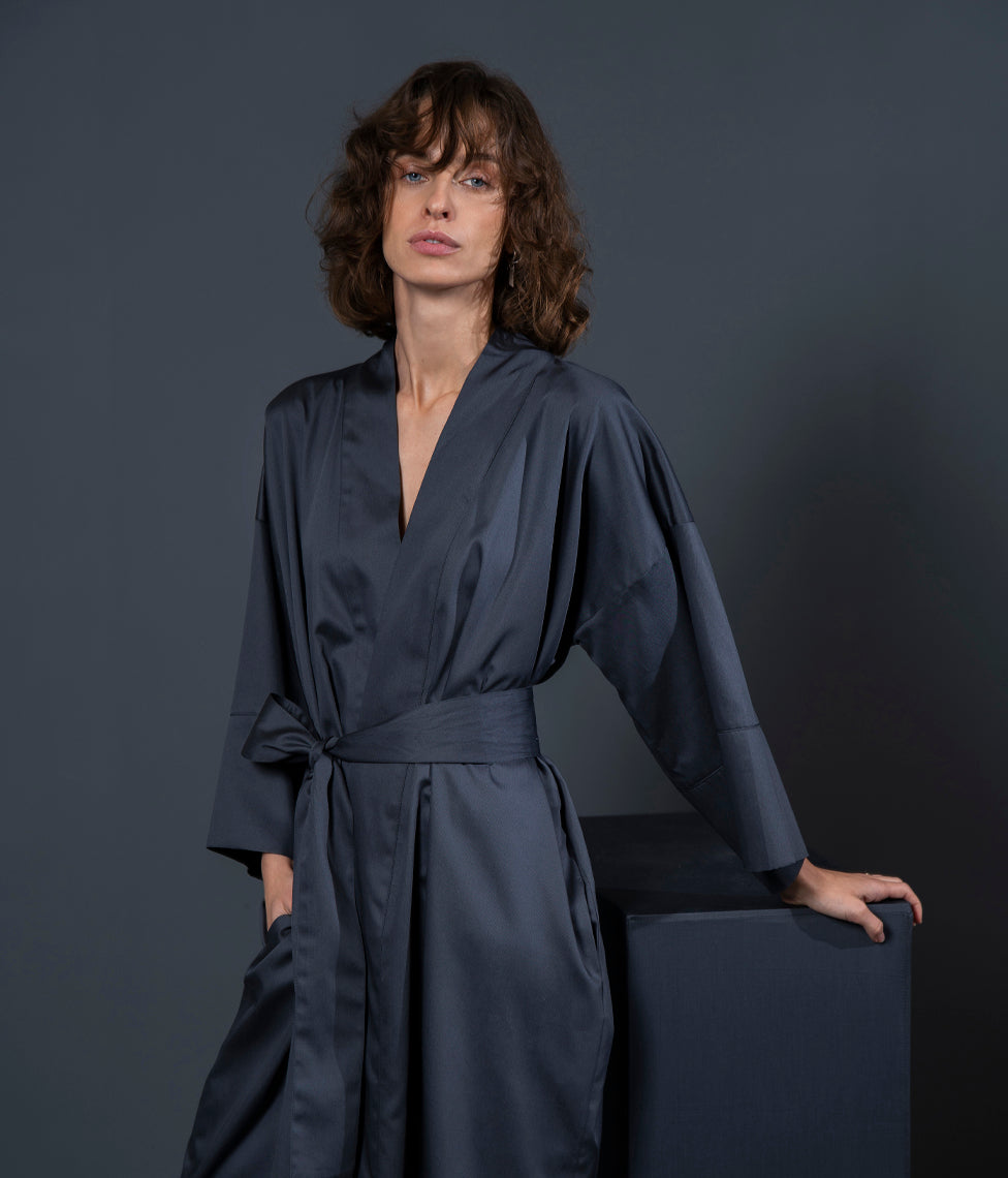 Chalatas Kimono Solid Anthracite (antracito)